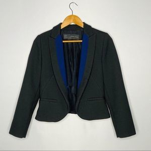 Zara Blazer Jacket Crop Blue accent size S